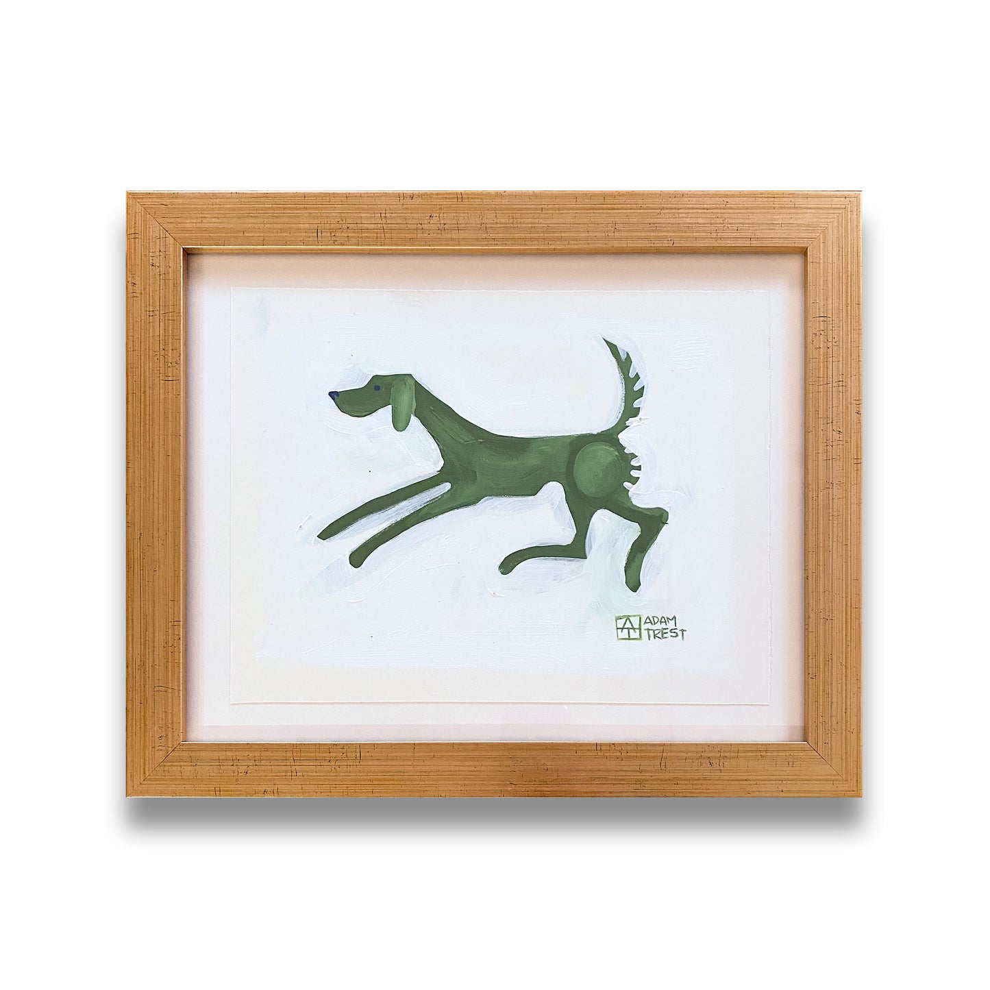Green Dog on White