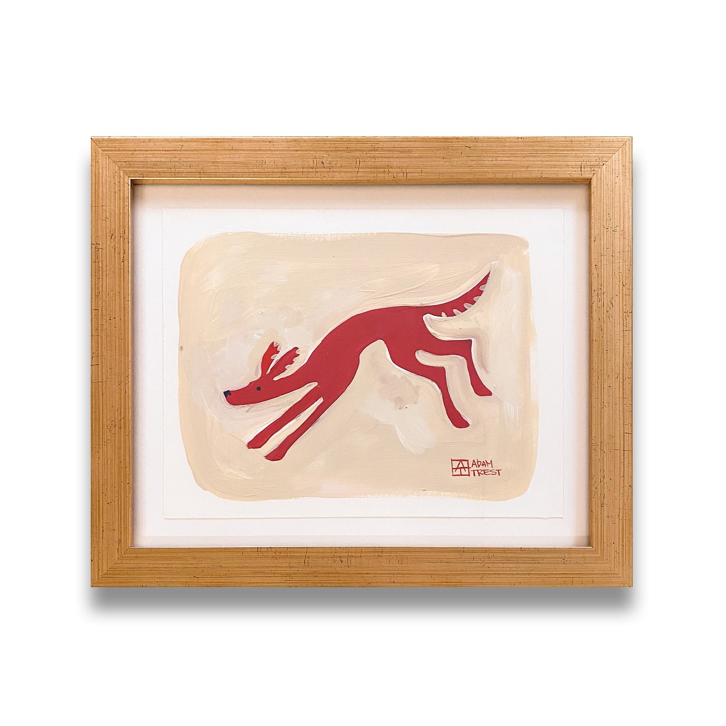 Red Dog on Beige