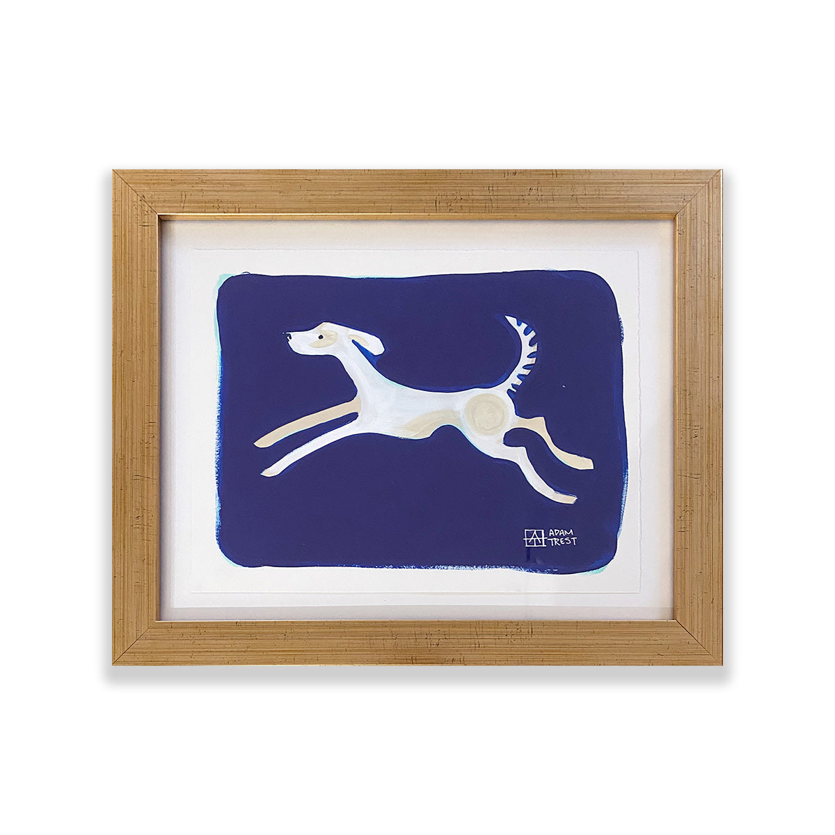 White Dog on Navy