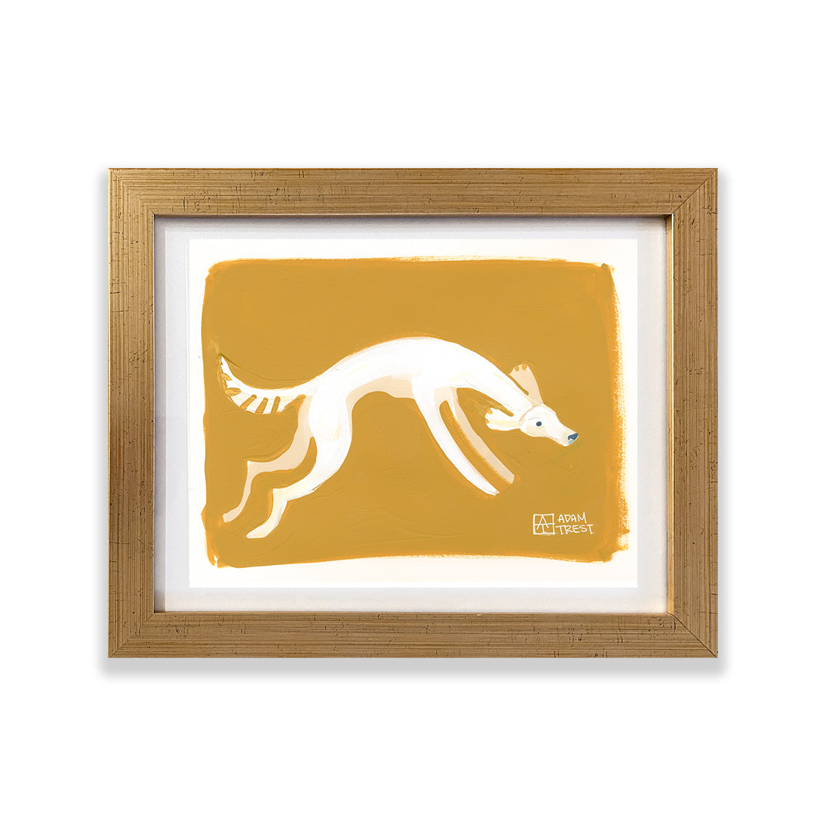 White Dog on Mustard