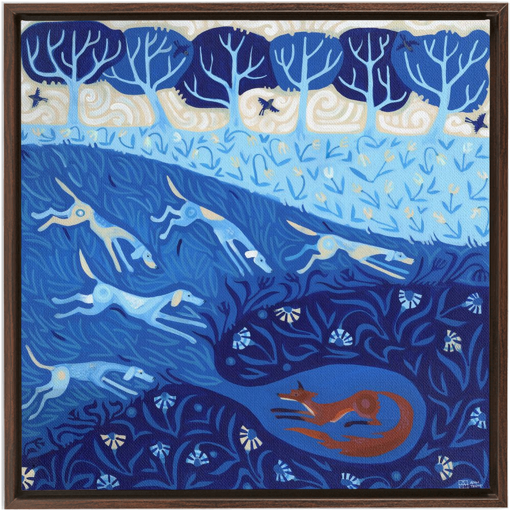 Fox Hunt in Blue (Framed)