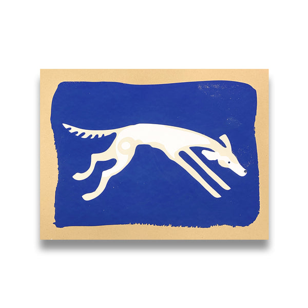 Leaping in Blue Serigraph