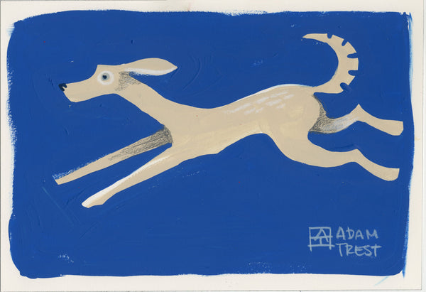 Dog Study in Blue I - 7x10