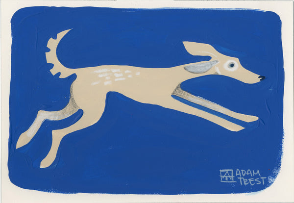 Dog Study in Blue II - 7x10