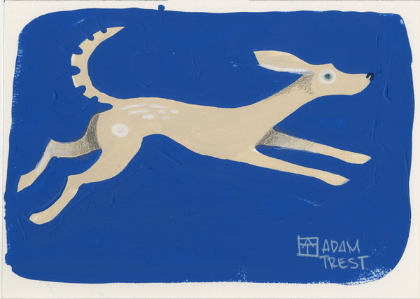 Dog Study in Blue III - 7x10