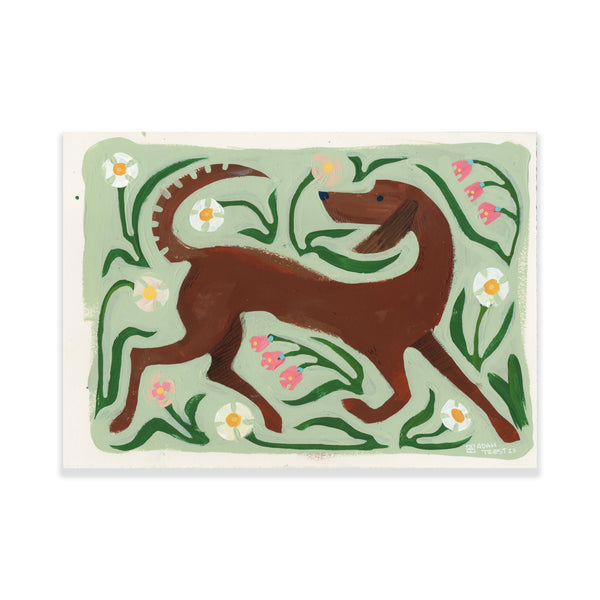 Hound in the Meadow - 10x14