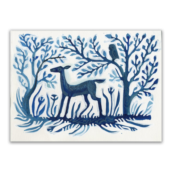 7.5x10.5 Deer Study
