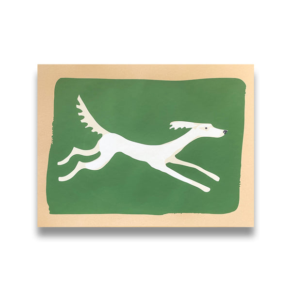Sprinting in Green Serigraph